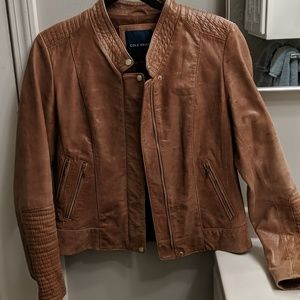 Leather, moto style jacket